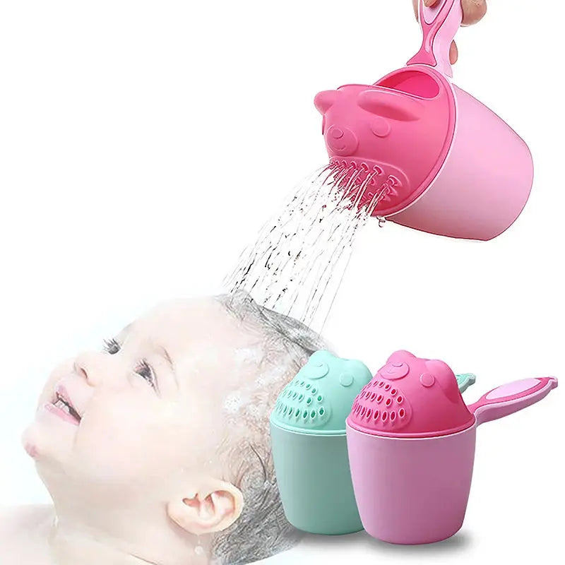 Cute Cartoon Baby Shower Shampoo Cup Kids Bathing Toys Bathroom Shower Shampoo Rinse Cup Hair Washing Spoon With Handle Nova Trendz