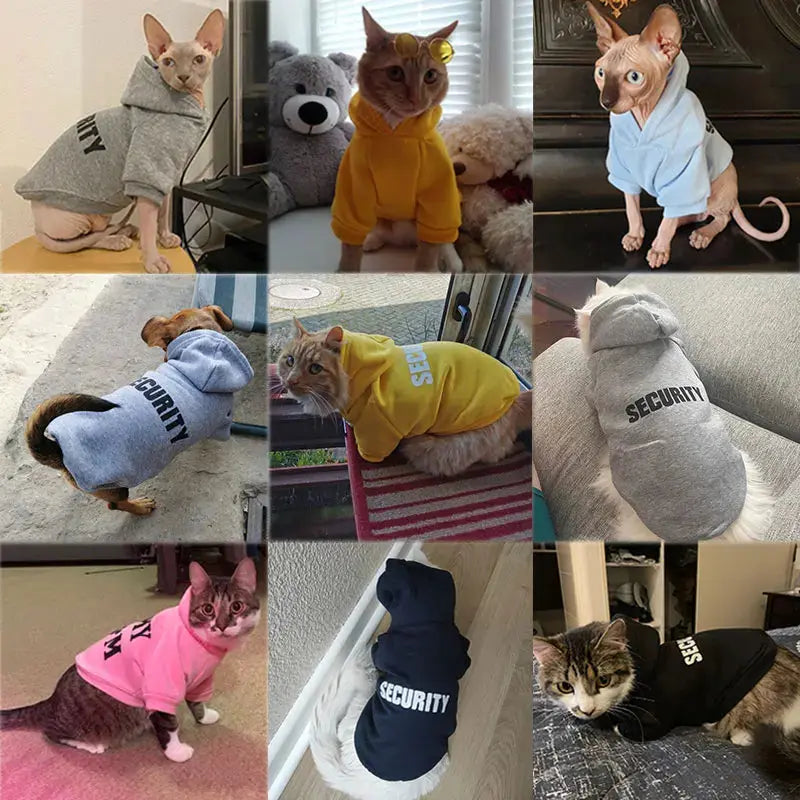 Security Cat Clothes Pet Cat Coats Jacket Hoodies For Cats Outfit Warm Pet Clothing Rabbit Animals Pet Costume For Small Dogs Nova Trendz