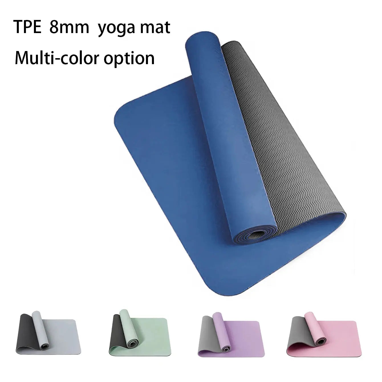 Yoga mat 1/3 inch super thick yoga mat double-sided non-slip, professional TPE yoga mat, suitable for yoga, Pilates and floor ex - Nova Trendz