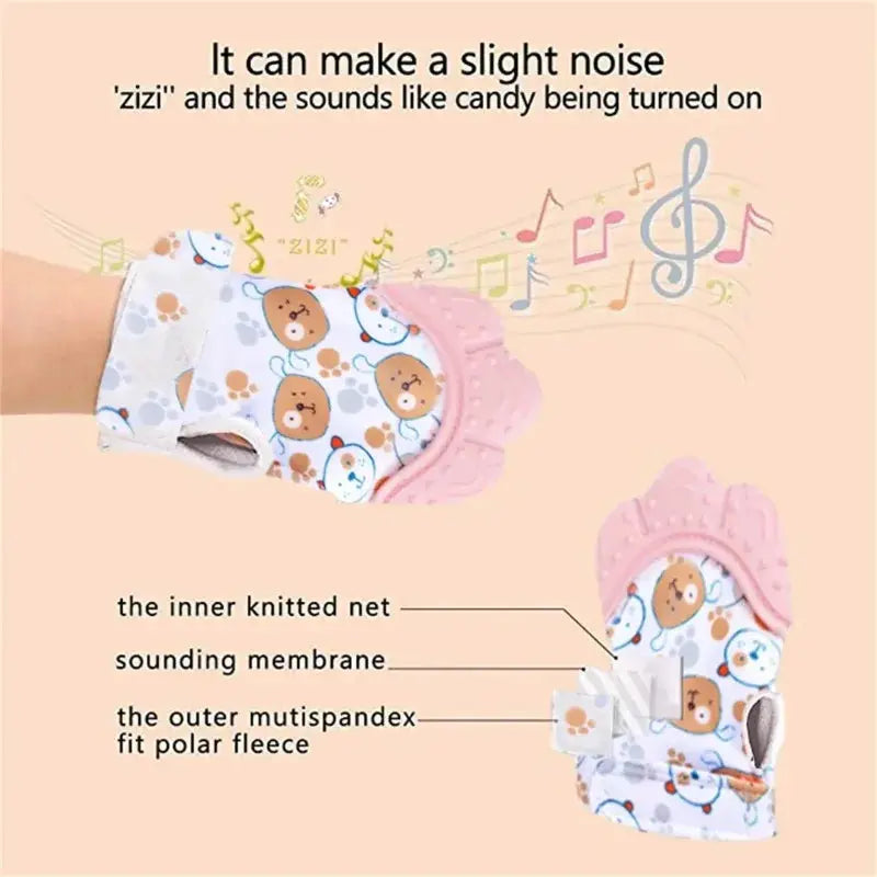 Baby Teething Silicone Gloves Multi-Layer Breathable Chewing Gloves Baby Teething Toys Baby Self Soother Teether Teething Toys Nova Trendz
