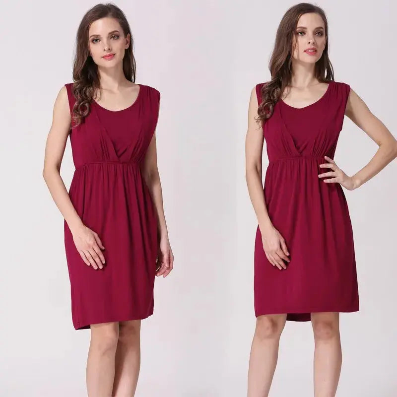 Summer Maternity Clothes Breastfeeding Dress Sleeveless Maternity Dresses For Pregnant Women Lactation Vest Nursing Skirt Nova Trendz