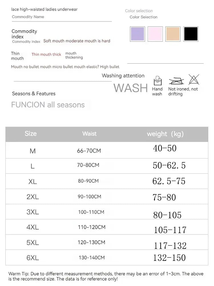 1-4PC Lace Solid Color Oversized Comfortable Maternity Underwear Soft Comfortable Breathable High Waisted Women's Triangle Pants Nova Trendz