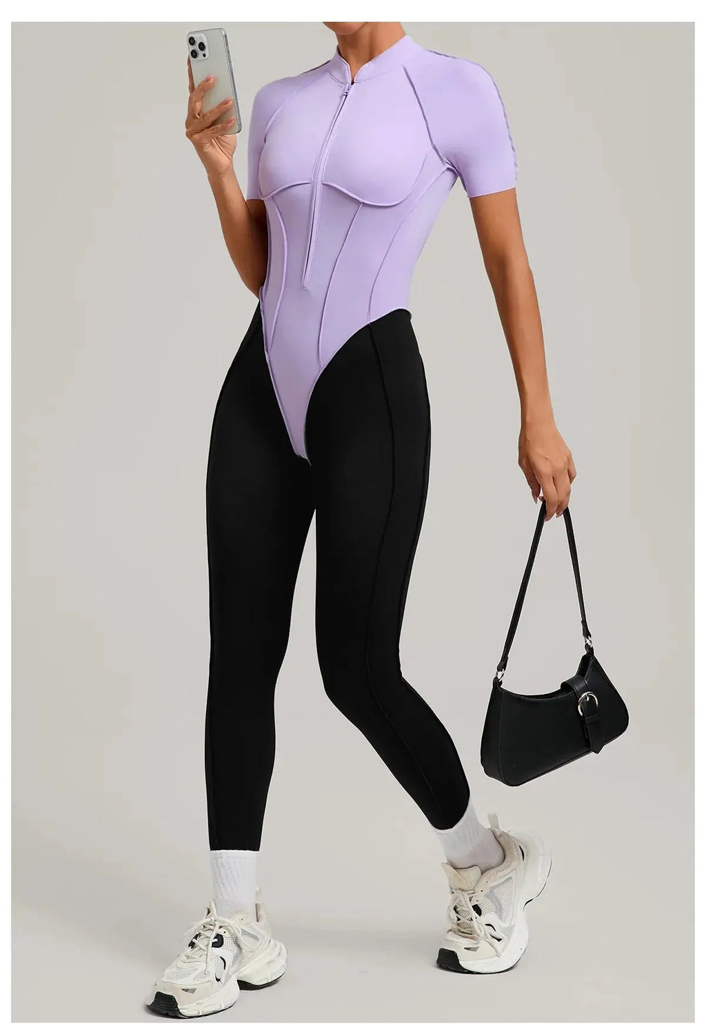 Yoga Bodysuit Short Sleeves Women's Tracksuits Gym Zipper Jumpsuits Sports Workout High-intensity Fitness One-piece Tights Suit - Nova Trendz
