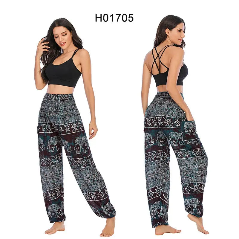 Yoga Pants Women Hippie Harem Printed Leggings Boho High Waisted Pantalone De Mujer Cintura Alta Calca Feminina Beach - Nova Trendz