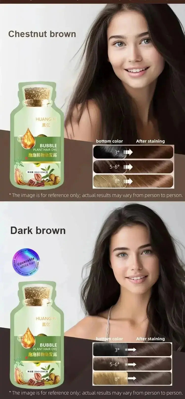 Pure Natural Herbal Hair Dye Shampoo Change Hair Color Cover Gray Hair White Hair Treatment Bubble Plant Hair Dye Hair Care Nova Trendz