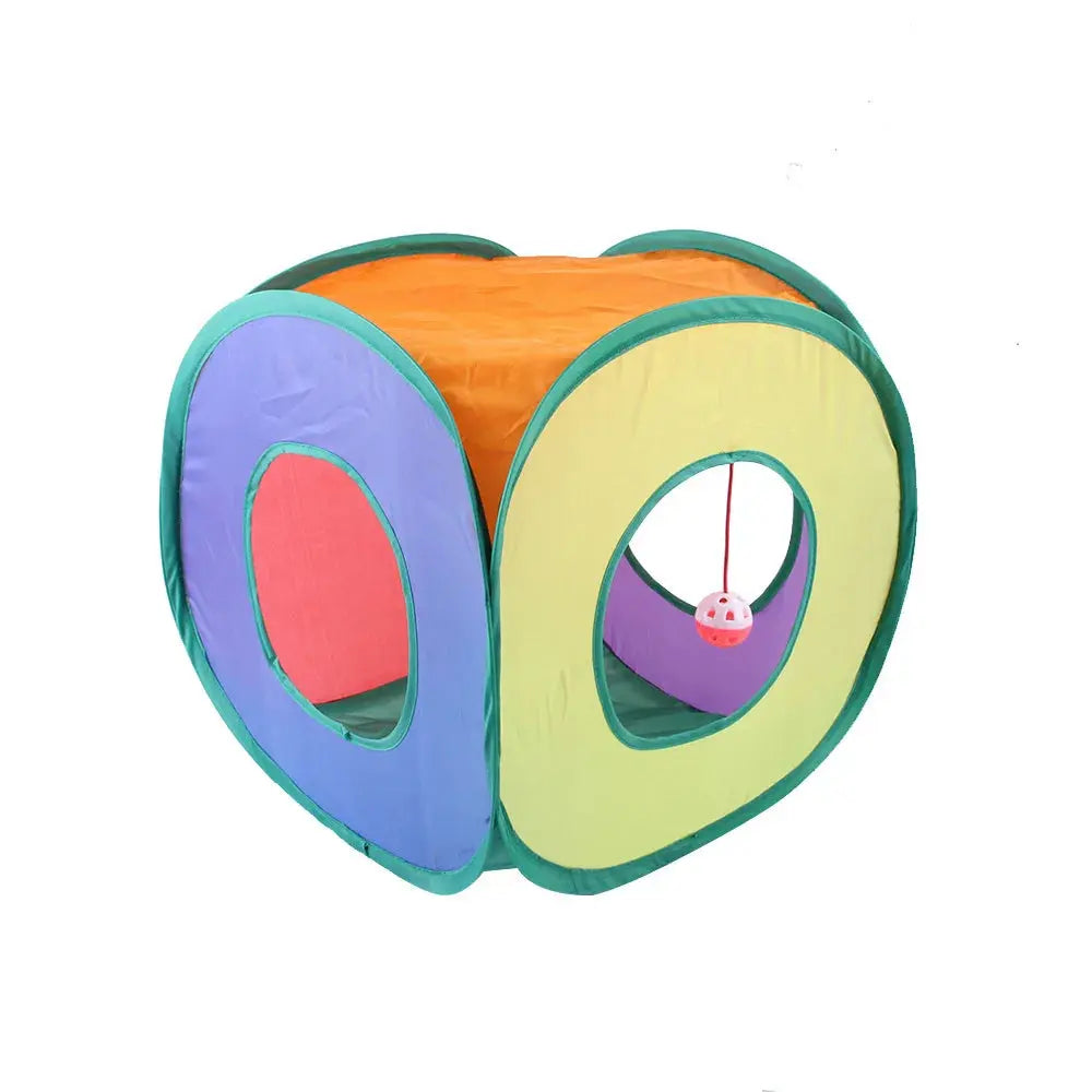 Cat Tunnel Pet Supplies Cat S T Pass Play Tunnel Foldable Cat Tunnel Cat Toy Breathable Drill Barrel for Indoor loud paper - Nova Trendz
