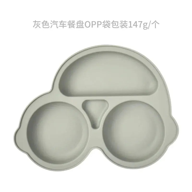 Baby Safe Silicone Dining Plate Suction Cartoon Children Dishes Feeding Toddler Training Tableware Retro Kids Smile Face Bowl Nova Trendz