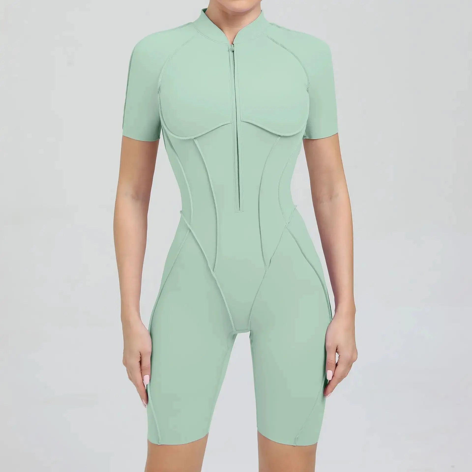 New Seamless Yoga Jumpsuits Sports Fitness Hip-lifting Backless Skinny Zipper One-Piece Workout Clothing Gym Bodysuit for Women - Nova Trendz