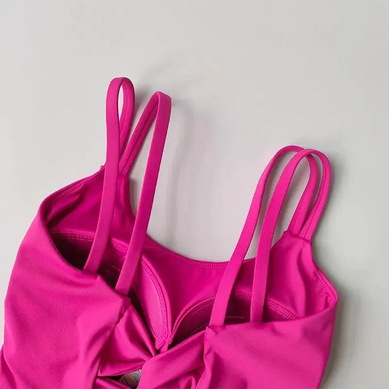 Women's Sports Bras Fitness Top, Sexy Lingerie, Push Up Fixed Pad, Yoga Bra, Back knotted Underwear, Running Vest, Gym Tops - Nova Trendz