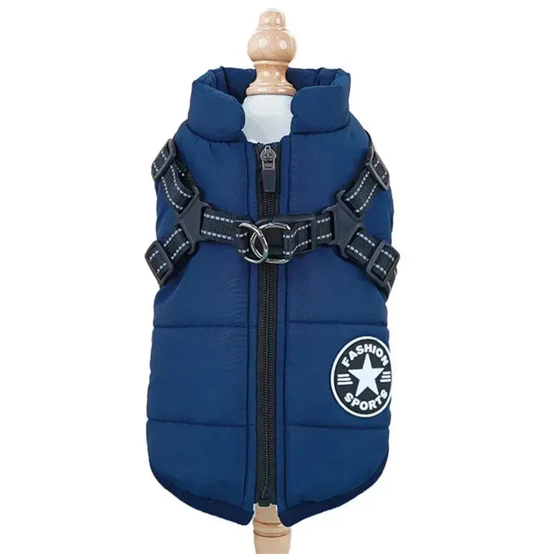 Pet Dog Coat with Harness Winter Cat Waterproof Coat Zipper Dog Jacket with Reflective Harness for Smal Medium Large Dogs - Nova Trendz