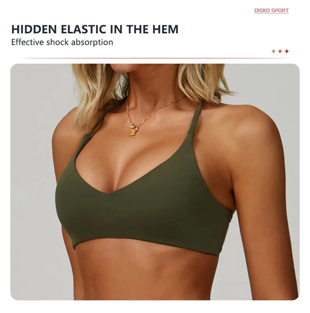 Hearuisavy Breathable Sports Bra Women Quick Drying ShockProof Gym Workout Top Casual Yoga Clothing Push Up Running Fitness Bras - Nova Trendz
