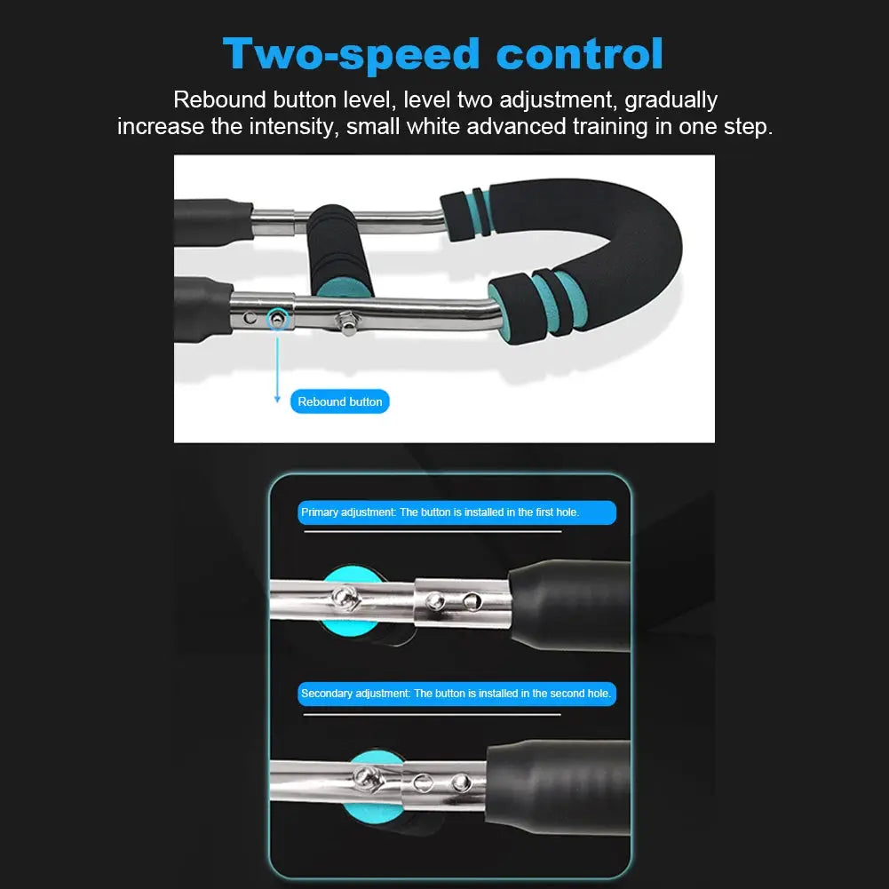 Twister Arm Exerciser with Foam Handle Adjustable Spring Workout Bar Forearm Triceps Chest Expander Portable Fitness Equipment Nova Trendz