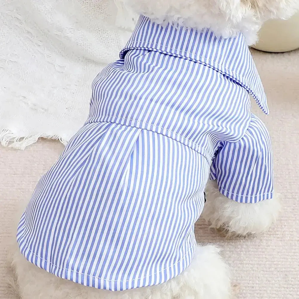 Fashion Pet Dog Clothes Bowknot Striped Shirts for Cat Dogs Cosplay Clothing Thin Summer Pet Costume Chihuahua Pet Supplies Nova Trendz