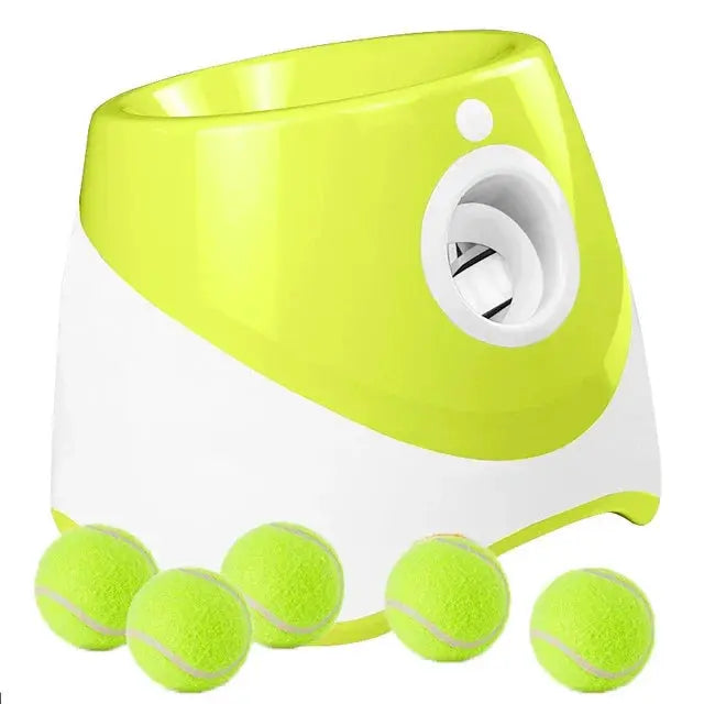 With 5 balls Automatic Ball Launcher for Dogs 3 Adjustable Distances Settings,Improves the dog's intelligence Outdoor pet game - Nova Trendz