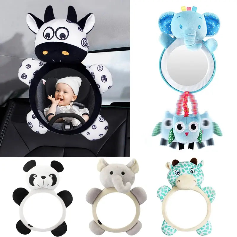 Black White View Back Seat Mirror Baby Car Mirror Safety Seat Headrest Rearview Mirror Baby Facing Rear Ward Car Kids Monitor Nova Trendz