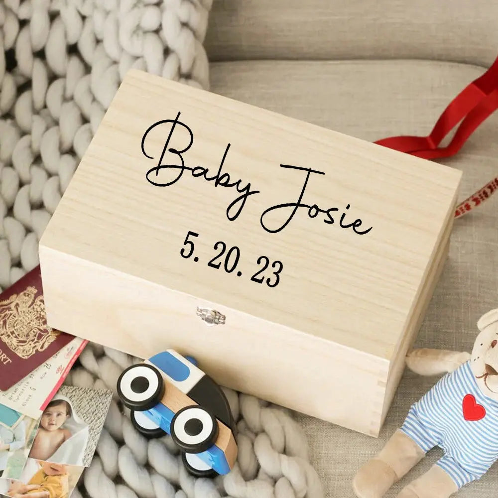 Custom Baby Wooden Memory Box Newbron Shower Gift Personalized Infant  Keepsake Box Baby Birth Stats Box Umbilical Cord Box Nova Trendz