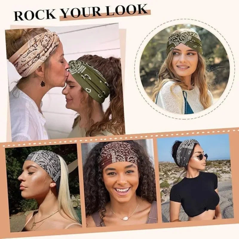 New Yoga Hair Tie Women's Crossnut Headband European and American Print Fashion Hairband Hair Accessories  Sports Headband Nova Trendz