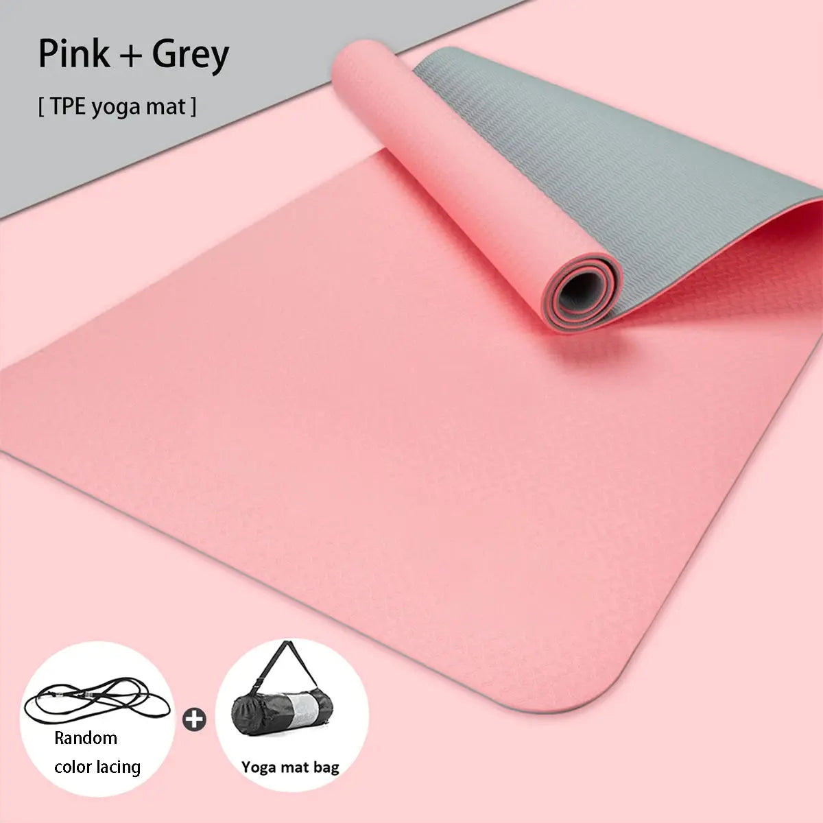 Yoga Mat,Double-Sided Non Slip Eco Friendly Fitness Exercise Mat with Strap TPE YogaMats for Women Men,for Yoga,Pilates,Exercise Nova Trendz