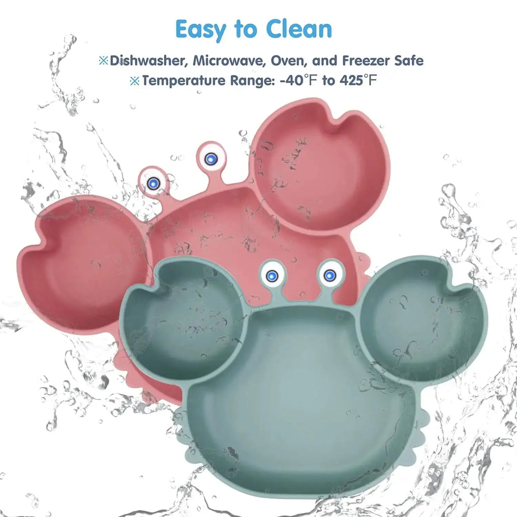 Food Grade Silicone Meal Plate Cartoon Toddler Plates Independent Feeding Training Anti-Drop Complementary Food Bowl Baby Stuff Nova Trendz