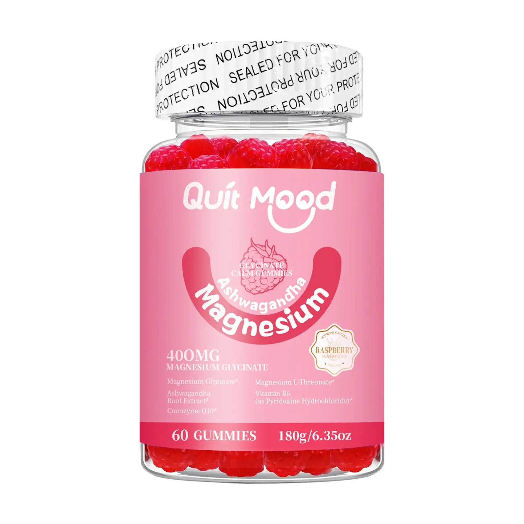 Quit mood Magnesium Glycinate 600mg Gummies - Ashwagandha & Calcium with B6 Stress & Bone Support Nova Trendz