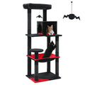 Gothic Cat Tree for Indoor Cats, Tall Cat Tower with Super Large Hammock, Sisal Covered Scratching Post Cozy Condo Top Perch - Nova Trendz