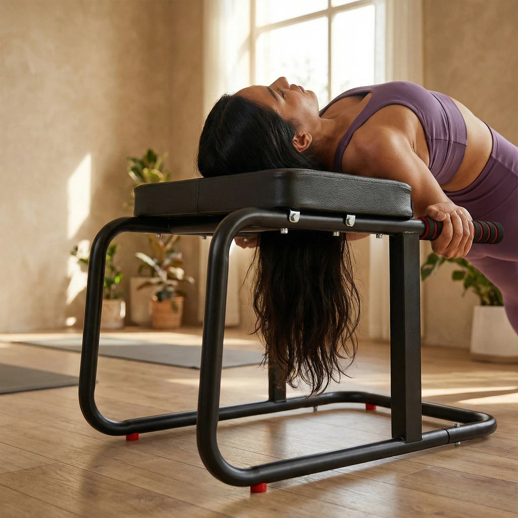 Yoga Headstand Bench with Anti-Slip Mat Yoga Headstand Stool Metal Frame PU Pads Inversion Chair for Workout Fitness and Gym Nova Trendz