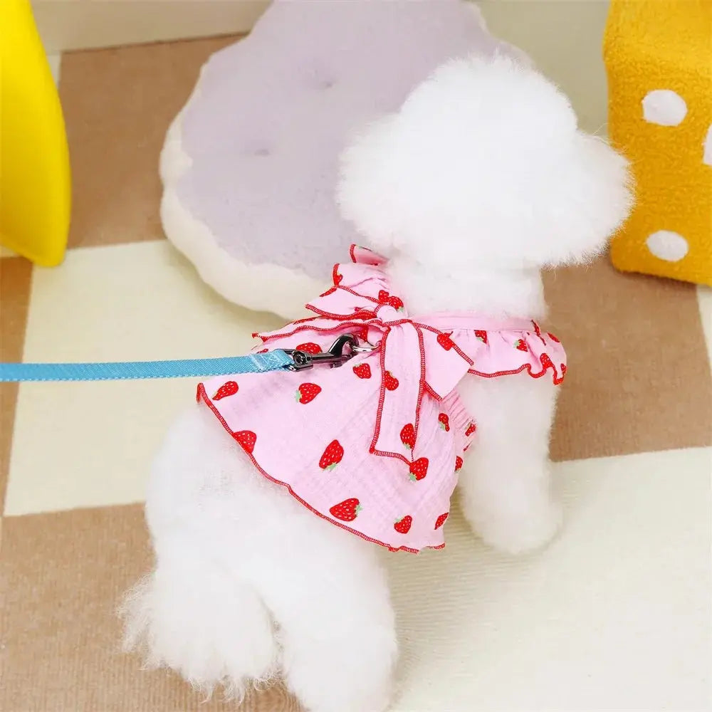 Strawberry Pattern Summer Dress for Dog Pet Clothing Dog Suspender Skirt Cats Puppy Cute Dog Costume Supplies - Nova Trendz