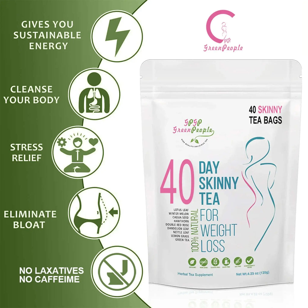 Natural 40 Days Herbal Skinny Detox Weight Loss Supplement No Caffeine Non-GMO Health Food Vitamins And Supplements - Nova Trendz