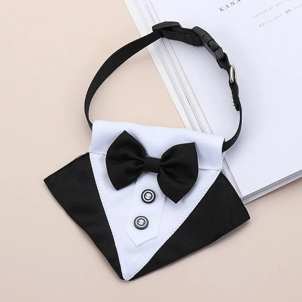 For Large and Medium Dogs Tuxedo Dog Suit and Bandana Set Dogs Tuxedo Suit Dog Prince Bow Tie Shirt Formal Dog Weeding Attire Nova Trendz