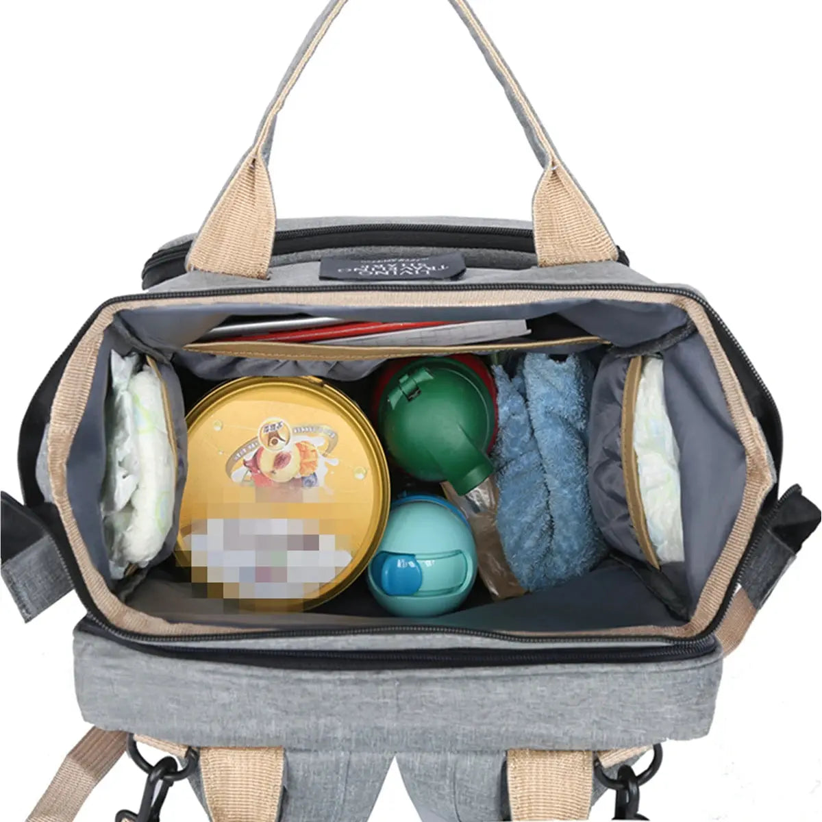 Foldable bed diaper bag with changing station insulated pocket and large capacity Multifunctional Double shoulder mommy bag Nova Trendz