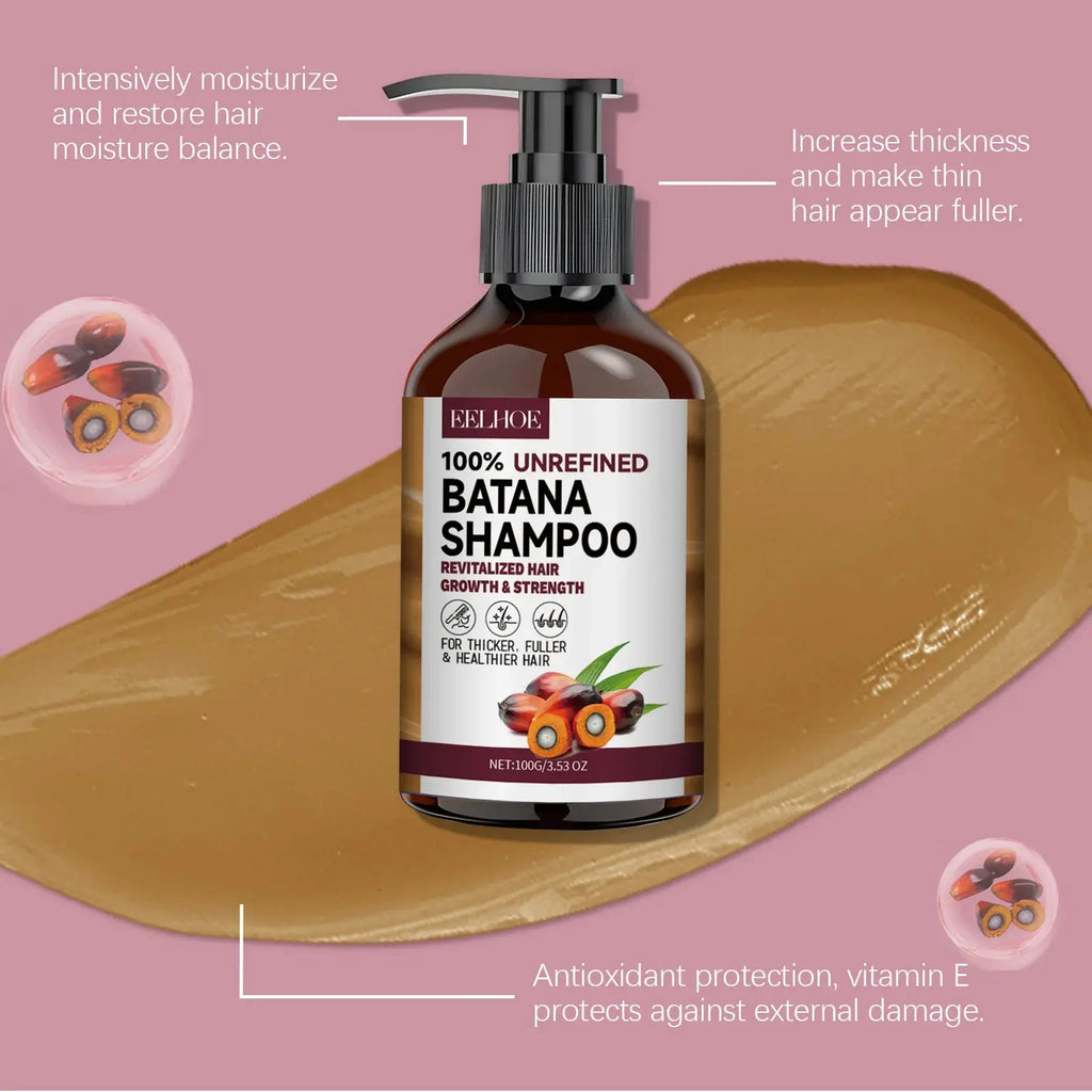 Organic Batana Oils Shampoo Treatment Damaged Split Hair Reduce Hair Loss Deep Cleansing Nourish Hair Care Growth Shampoo 100g Nova Trendz