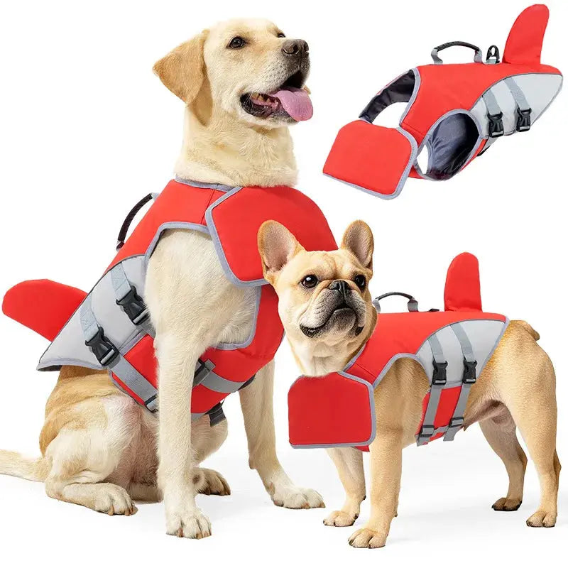 New Pet Swimming Life Jacket Shark Fin Shape Safety Vest for Dog in Summer Adjustable in Pool or Surfing Drifting Dog Life Vest - Nova Trendz