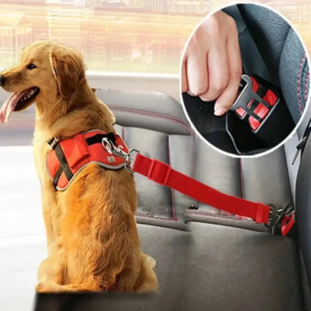 Dog Harness Lead Clip Safety Lever Traction Dog Collars Dogs Accessoires Adjustable Pet Cat Dog Car Seat Belt Pet Seat Vehicle Nova Trendz