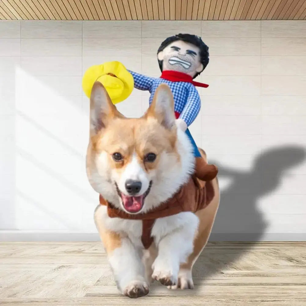 Dog Halloween Costume,Funny Dog Cowboy Riding Costume,Cotton,Dog Costume,for Small Medium Large Dogs,Pet Supplies - Nova Trendz