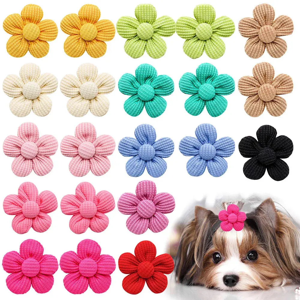 50PCS Dog Hair Bows Fashion Cute Bows For Dogs Cotton Pet Dog Hair Accessories Pet Dog Grooming Bows Dogs Accessories Nova Trendz