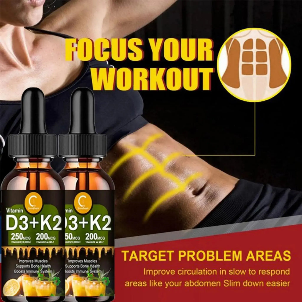 Vitamin C D3+K2 improve abdominal blood circulation, improves Muscles supports bone health boosts immune system Nova Trendz
