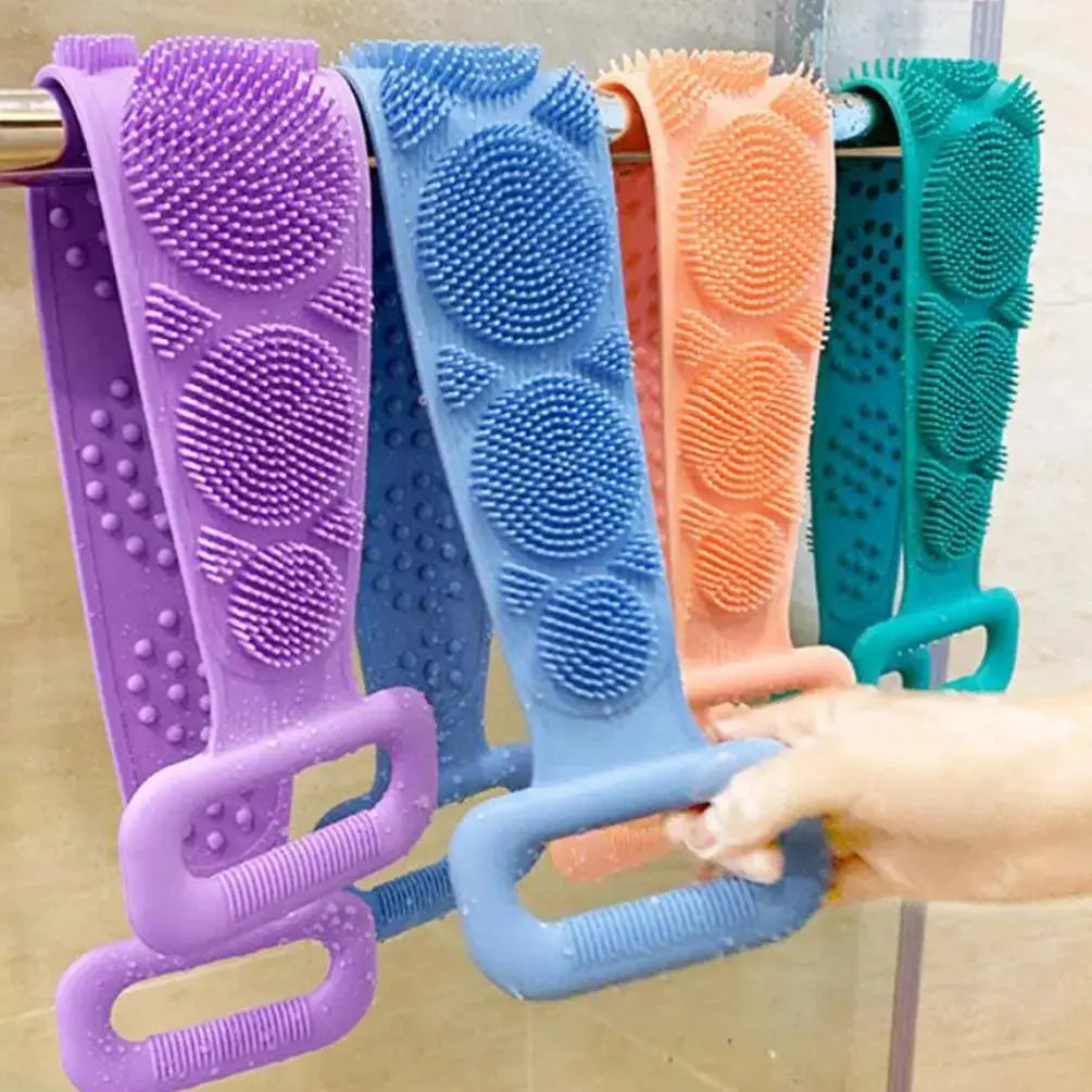 Body Sponge Silicone Brushes Bath Towels Scrubber Rubbing Back Peeling Massage Shower Belt Extended Skin Clean Brushes Nova Trendz