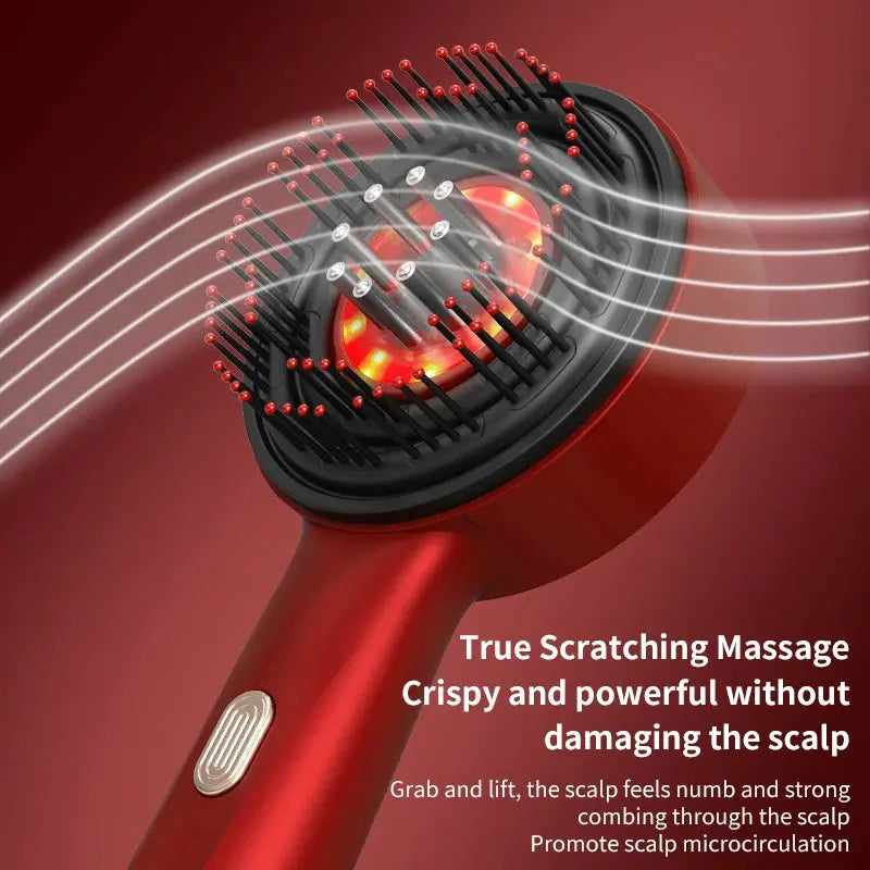 3 Modes Electric Vibration Massage Comb Red Light Therapy Hair Growth Massage Scalp Brush Oil Liquid Applicator Head Massager - Nova Trendz