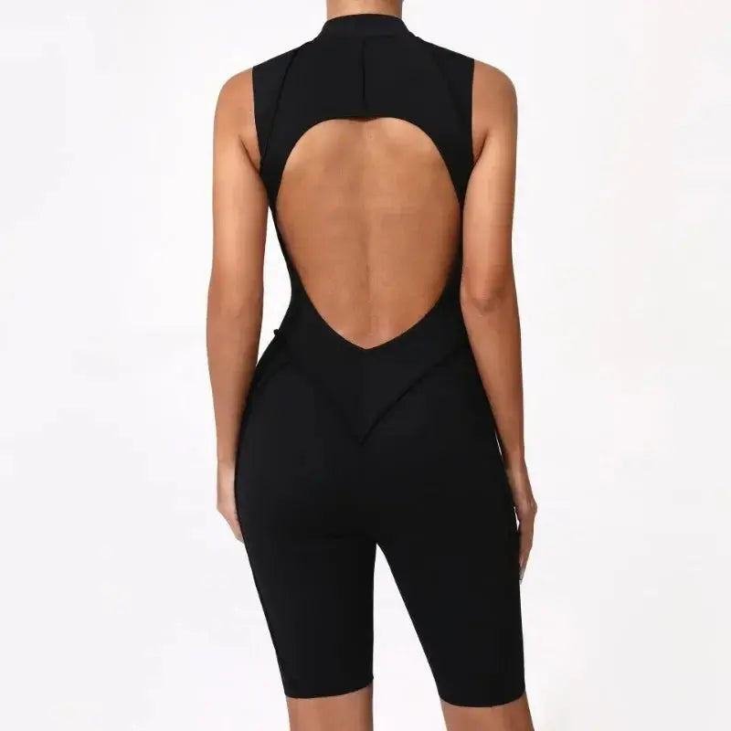 New Seamless Yoga Jumpsuits Sports Fitness Hip-lifting Backless Skinny Zipper One-Piece Workout Clothing Gym Bodysuit for Women - Nova Trendz