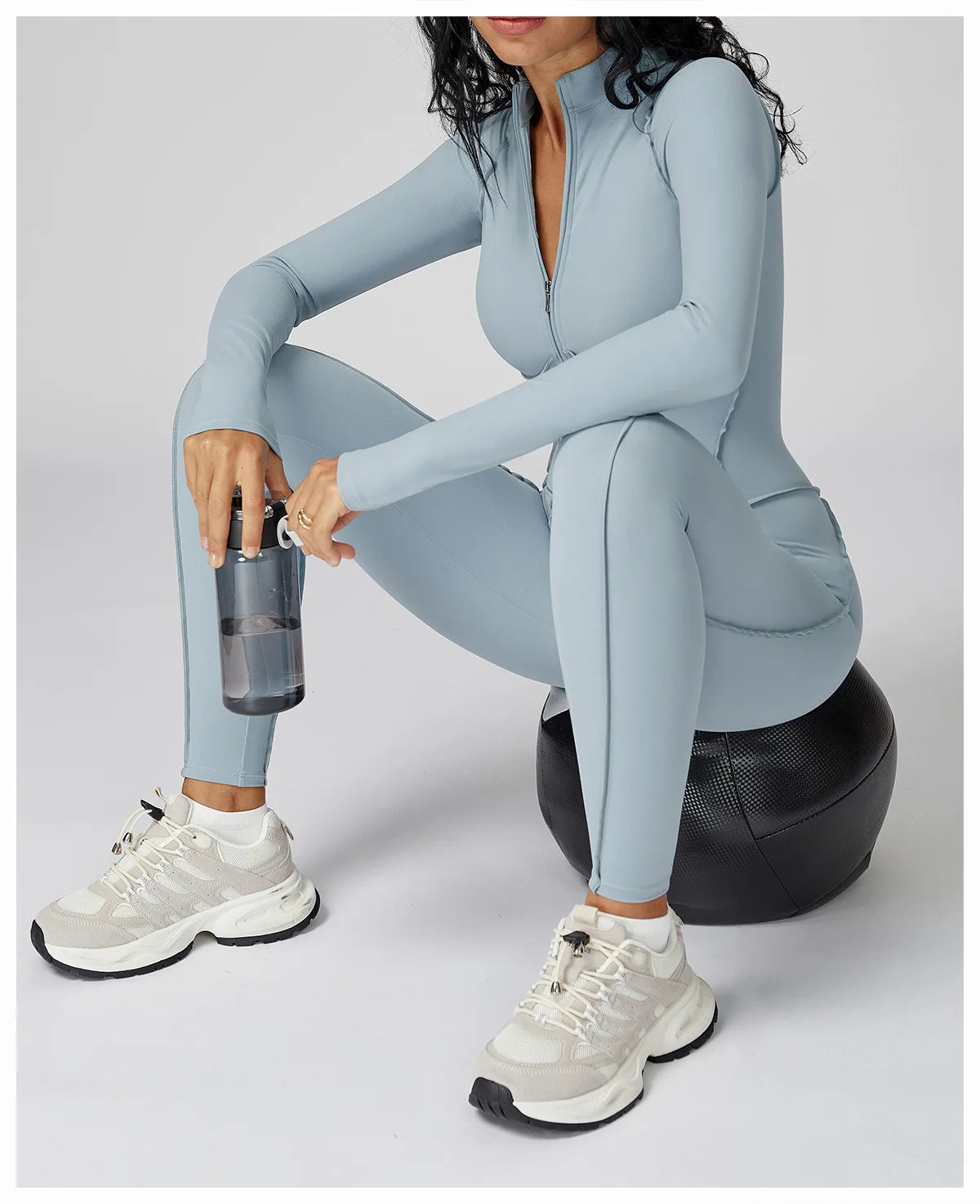 Yoga Bodysuit Long Sleeved Women's Tracksuits Gym Zipper Jumpsuits Sports Workout High-intensity Fitness One-piece Tights Suit Nova Trendz