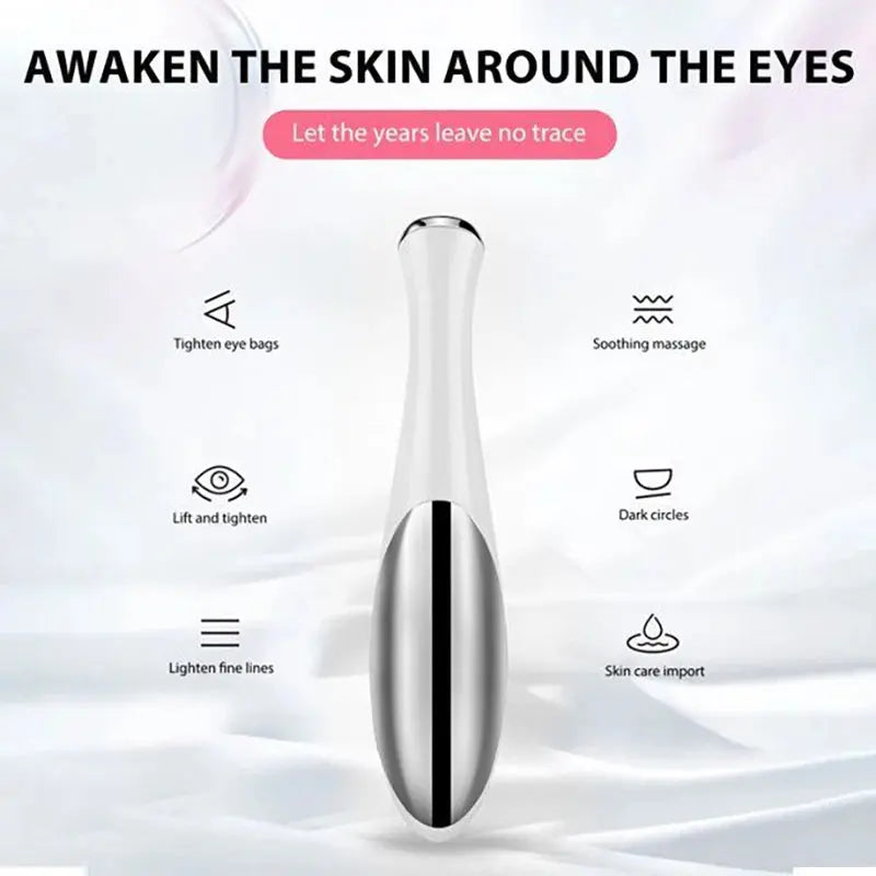 Electric Eye Massager Vibration Wrinkle Anti-Ageing Eye Massage Dark Circle Removal Beauty Face Eye Care Pen Pink and White Nova Trendz