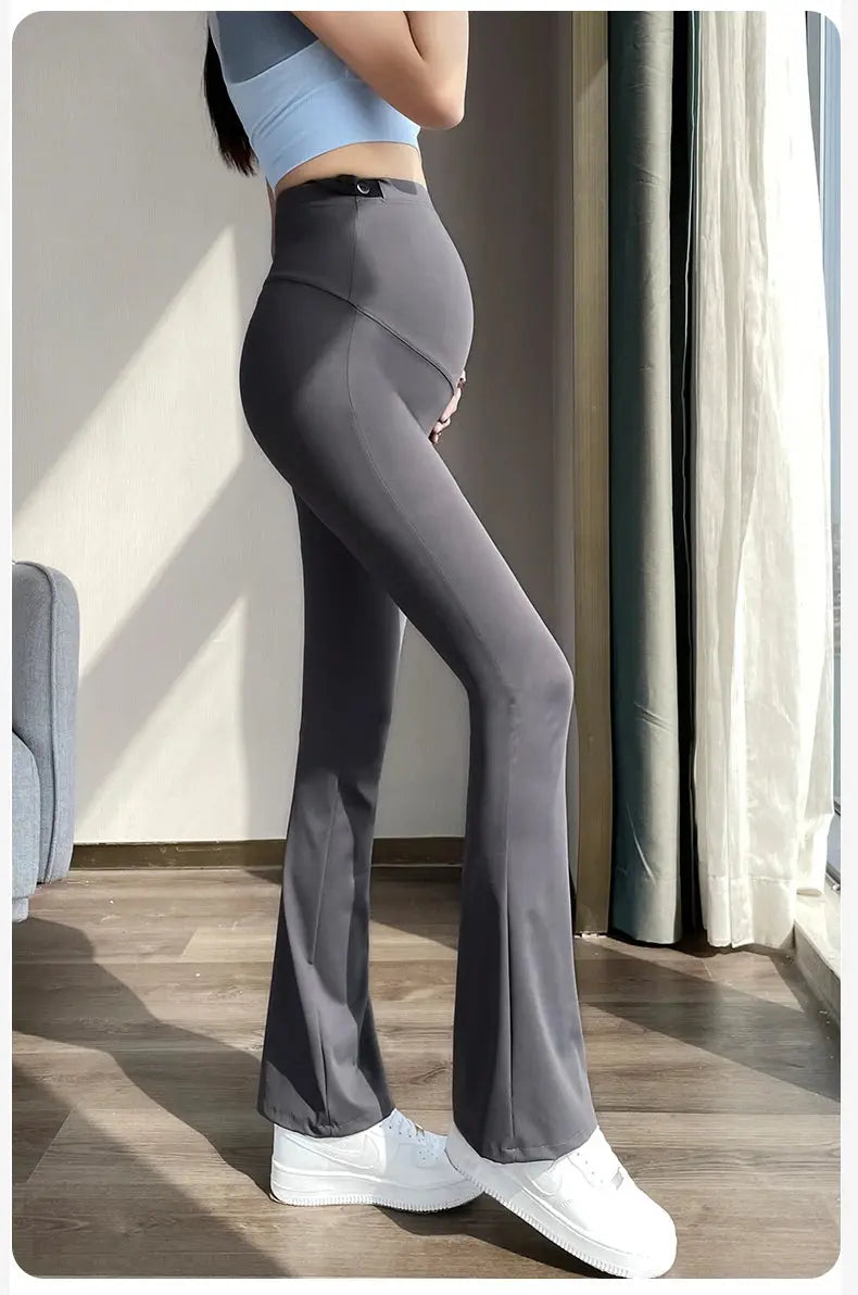 Maternity Leggings for Pregnant Women Yoga Flared High-waisted Trousers Pregnancy Clothes Maternity Yoga Flared Pants Nova Trendz
