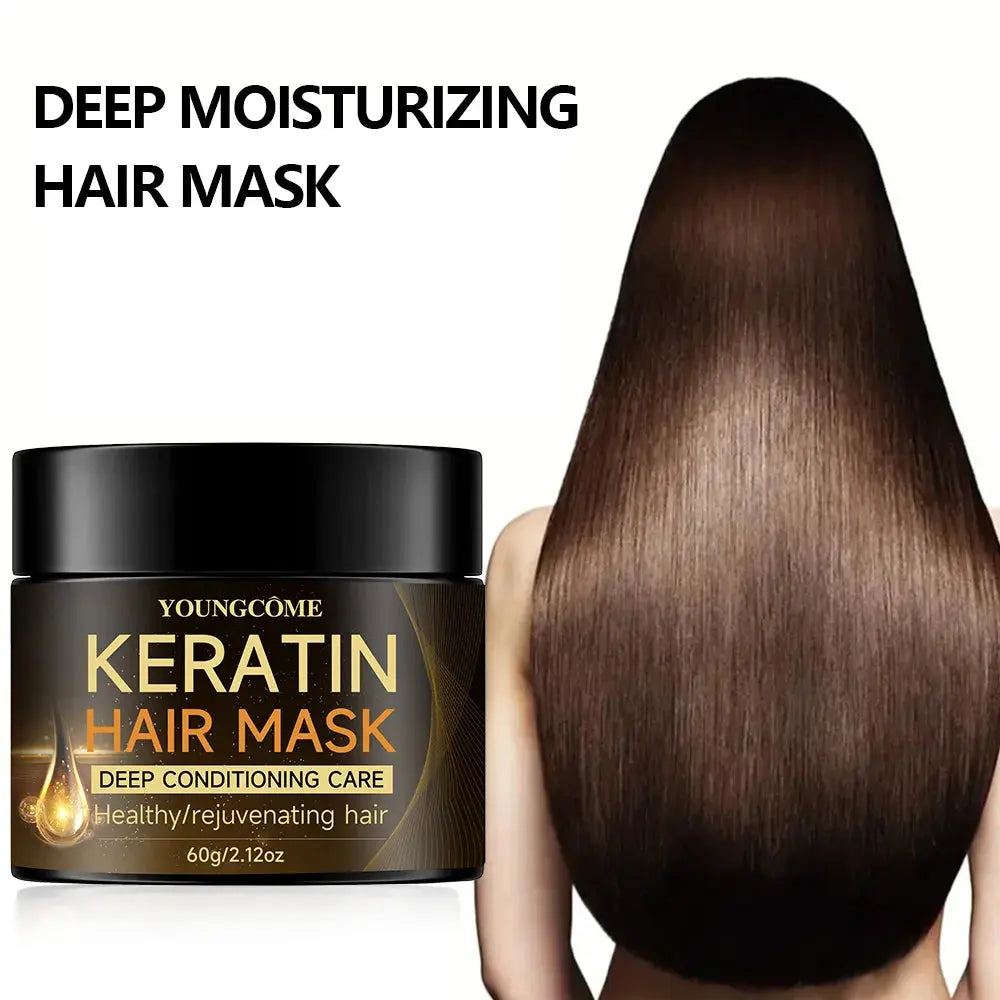Keratin Hair Mask Repair Damaged Hair Restore Shine Hair Mask Moisturizer Conditioner Soft Smooth Frizz Damaged Hair Care