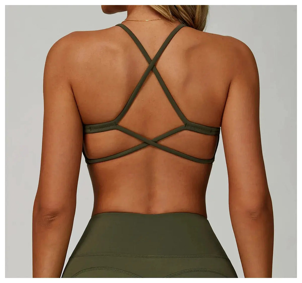 Hearuisavy Breathable Sports Bra Women Quick Drying ShockProof Gym Workout Top Casual Yoga Clothing Push Up Running Fitness Bras - Nova Trendz