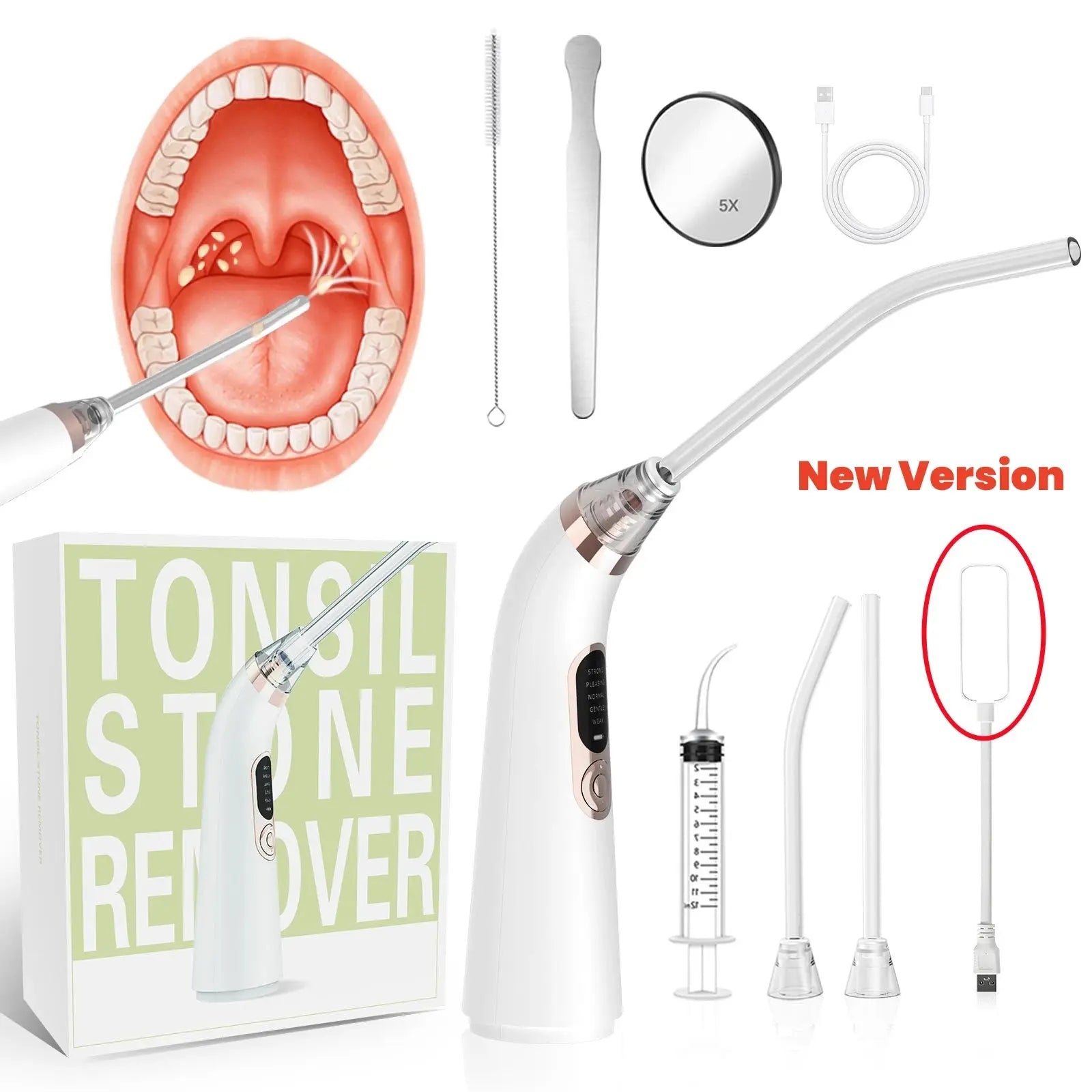 Electronic Vacuum Tonsil Stone Remover Kit with 5 Suction Modes 10in1 Tonsil Stone Cleaner Mouth Cleaning Tool Oral Fresh Care Nova Trendz