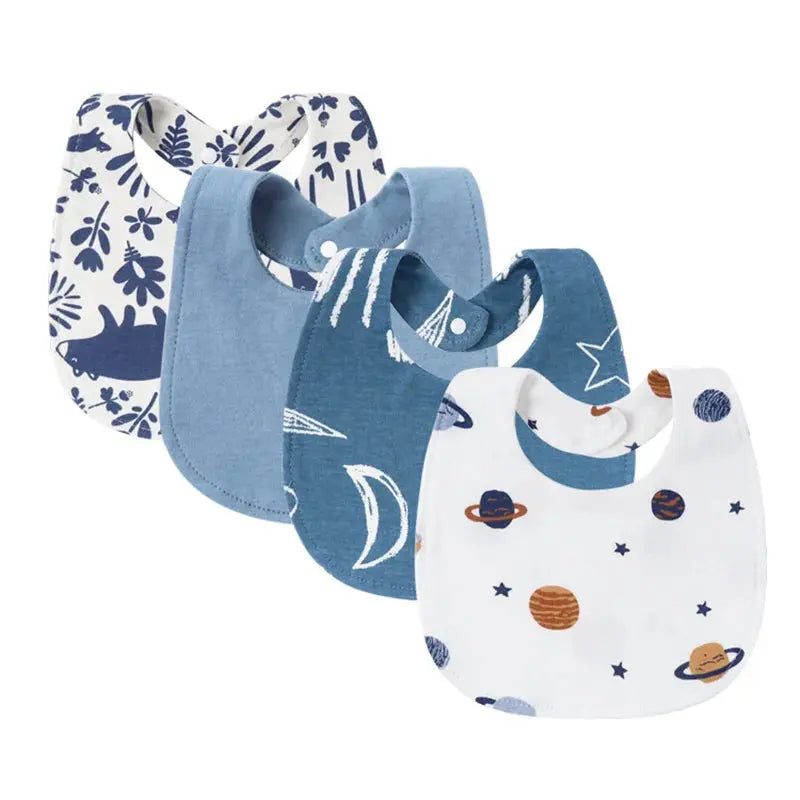 4pcs/lot Baby Bibs Set Flower Animal Printed Burp Cloths Cotton Infant Feeding Swallow Towel Boys Girls Care Items Universal Nova Trendz