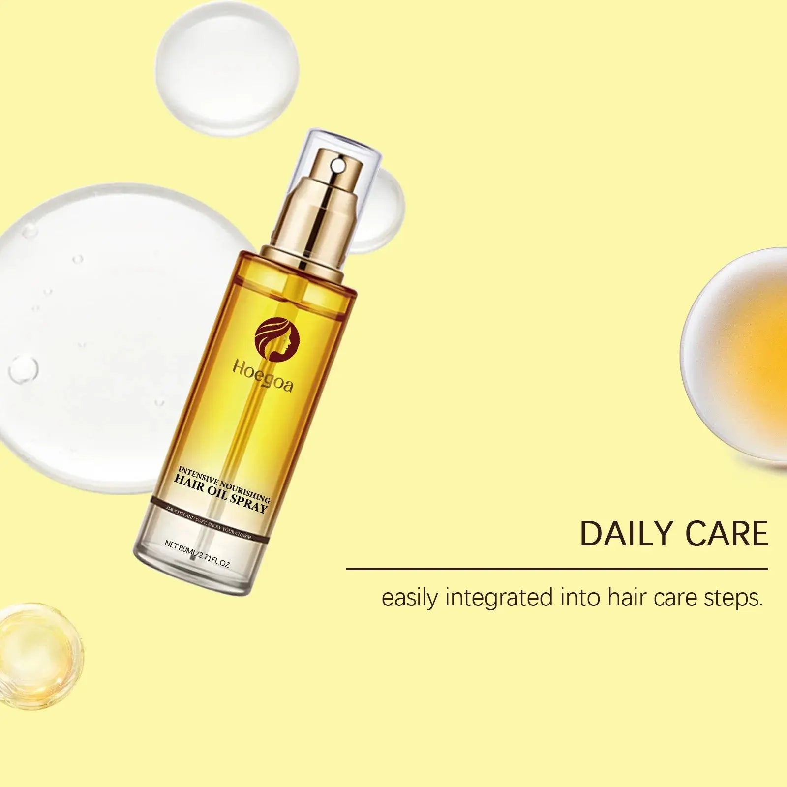 Hoegoa 80ml Nourishing Hair Care Essential Oil spray Soften and Nourish Hair, Moisturize, Improve Dry Scalding Dyeing Care spray Nova Trendz
