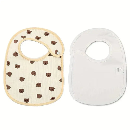 2pcs Newborn Baby Cotton Gauze Bibs Waterproof Infant Boys Girls Burp Cloths Printing Scarf Toddler Saliva Towel Feeding Stuff Nova Trendz