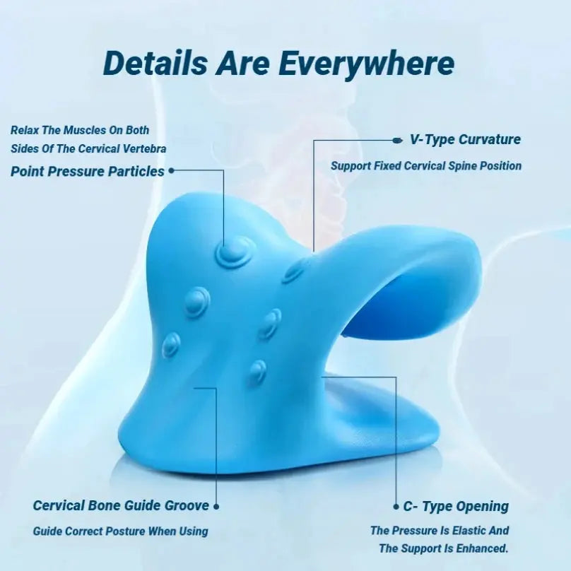 C-Type Neck Shoulder Relaxer Cervical Spine Stretch Muscle Relaxation Traction Device Massage Pillow Correction Chiropractic Nova Trendz