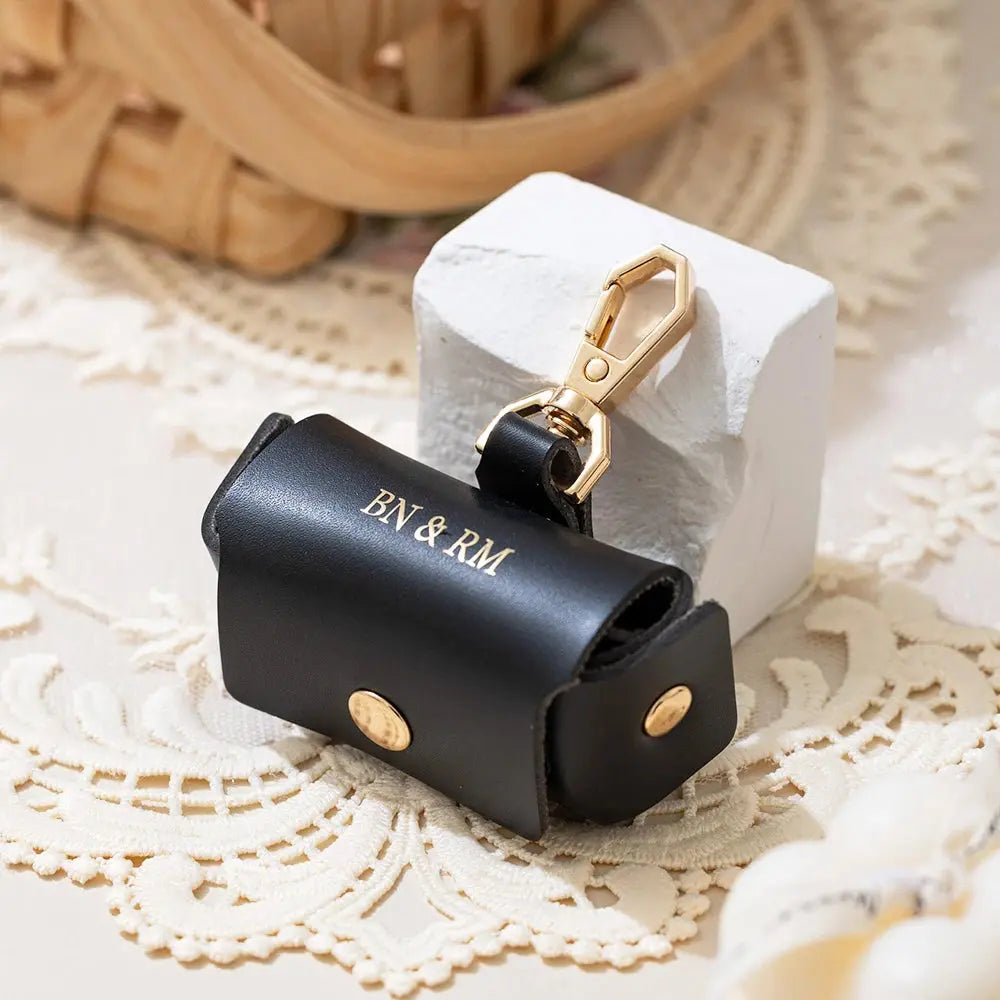 Personalized Initial Leather Ring Bearer Pouch for Dogs Custom Wedding Ring Box for Dog Collars Ring Holder Pet Wedding Gift Nova Trendz